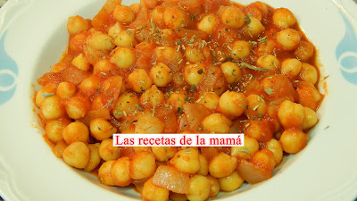 Receta muy rápida de garbanzos con tomate