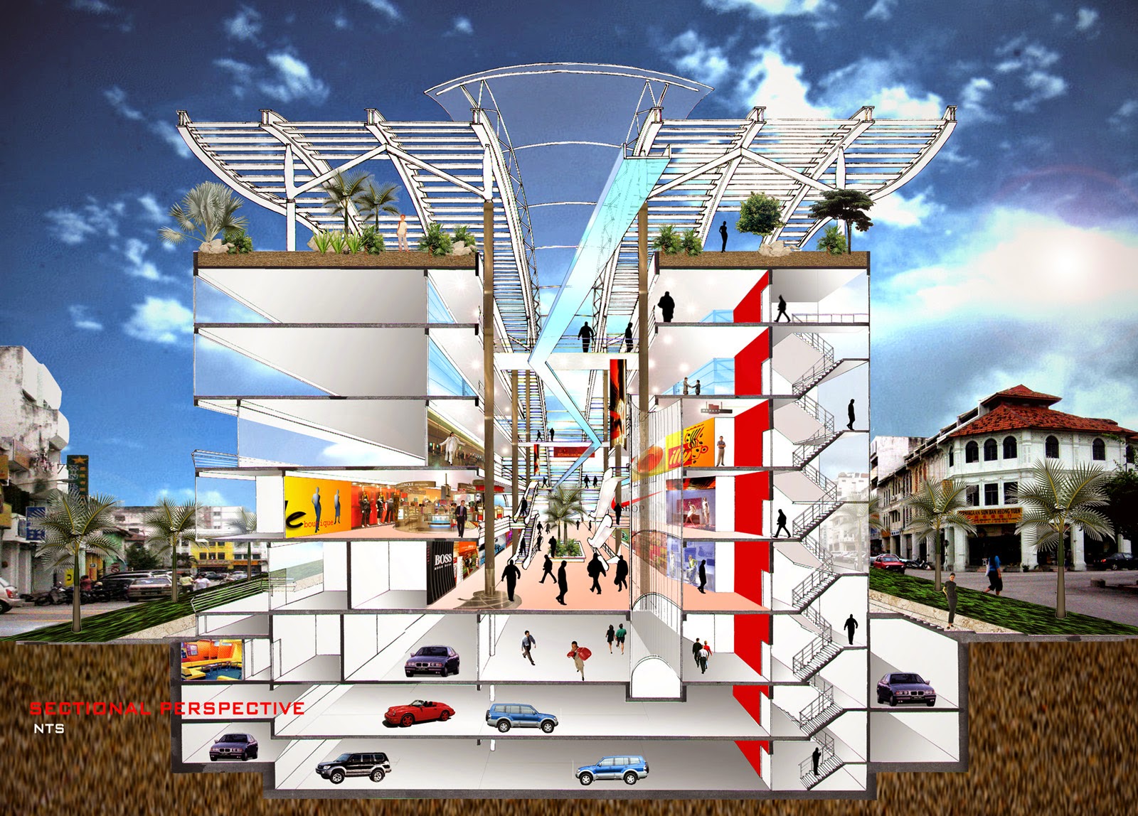 一文。阿柒 arChiTecture Revisit Student Works Shopping Mall