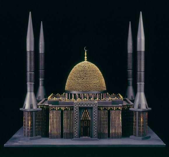 al farrow esculturas relicários templos religiosos símbolos armas munição Mesquita