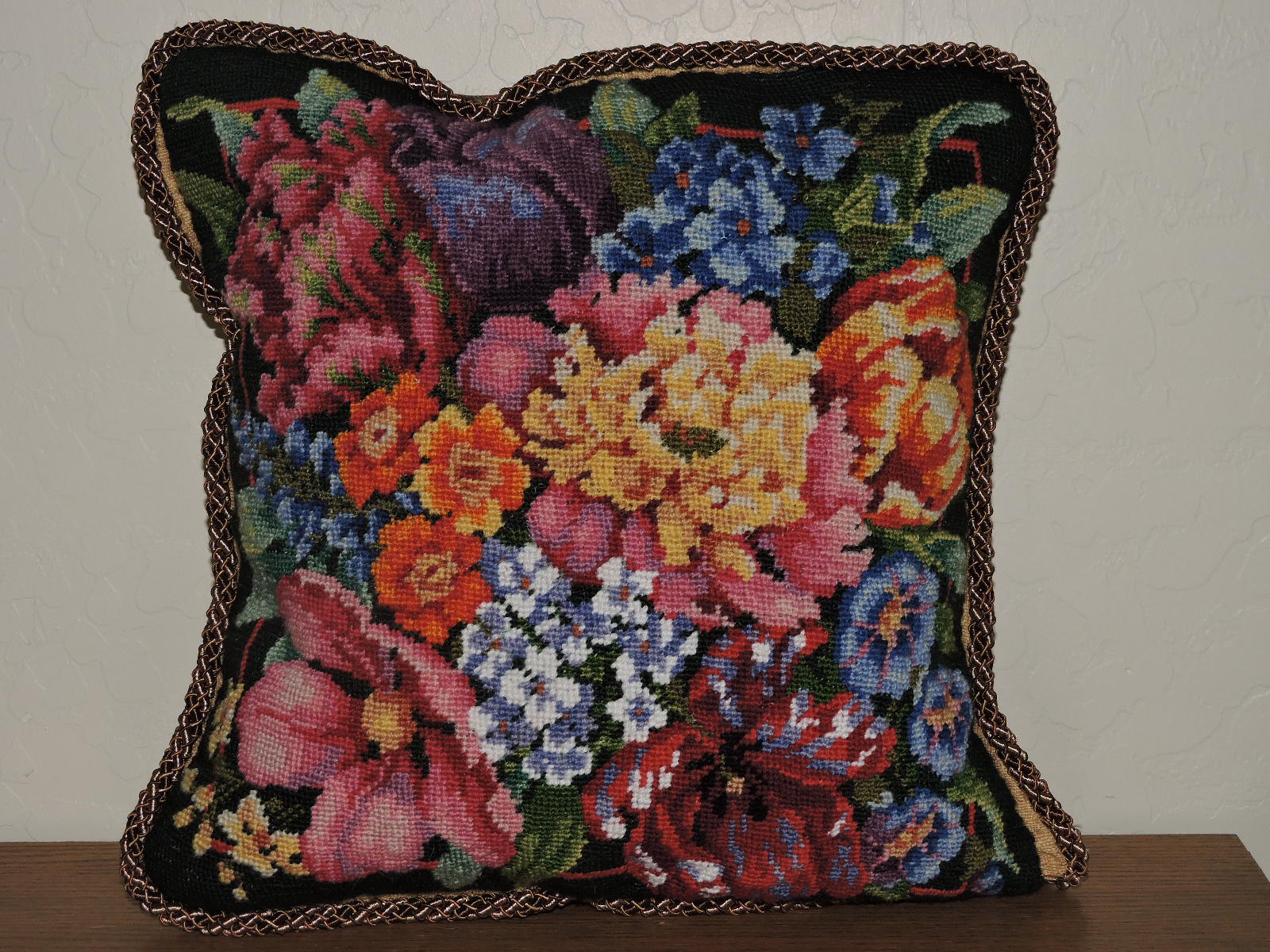 Frazzle Frenzy Finished Needlepoint Pillow