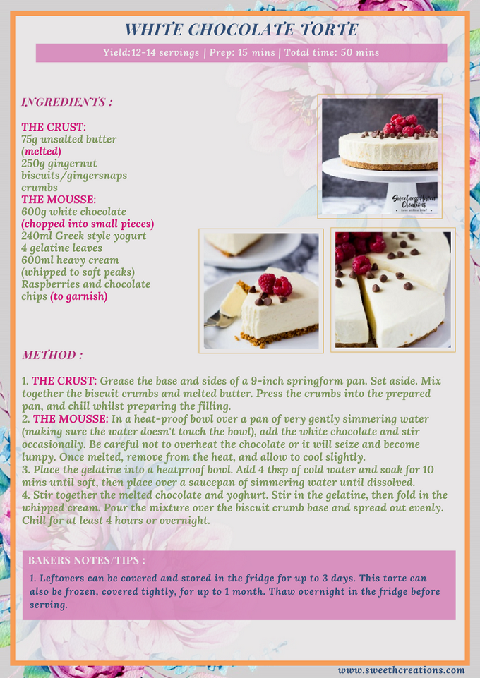 WHITE CHOCOLATE TORTE RECIPE SHC 15 EASY DELISH SUMMER DESSERT RECIPES