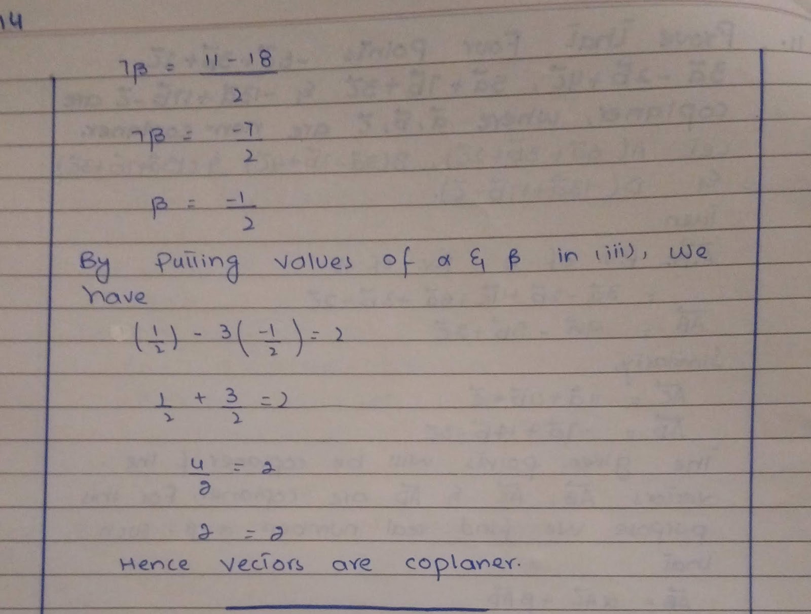 Prove that four points -6a + 3b + 2c , 3a - 2b + 4c , 5a + 7b + 3c and ...