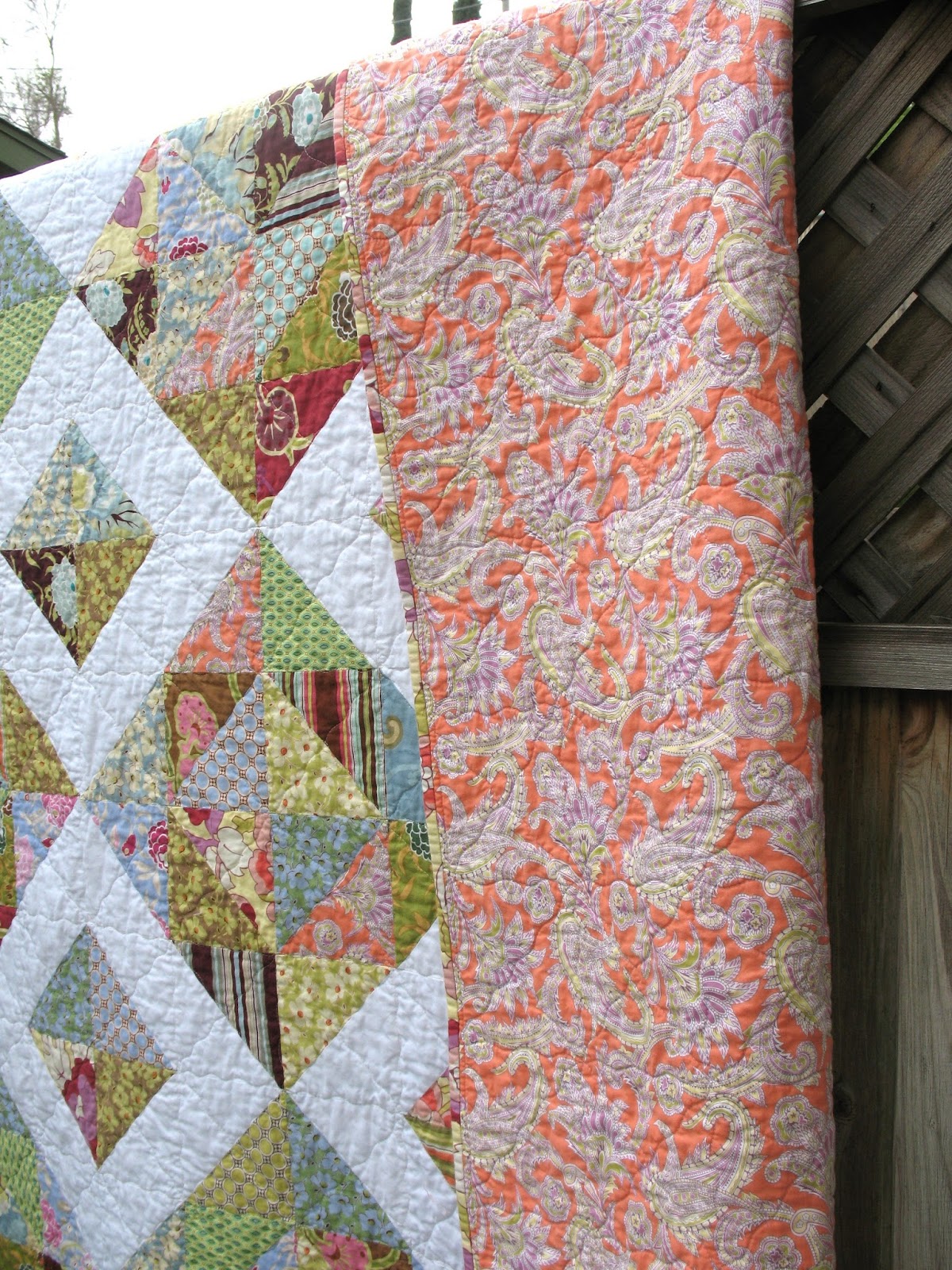 Ye Olde Gypsy Caravan Half Square Triangle Quilt (72)