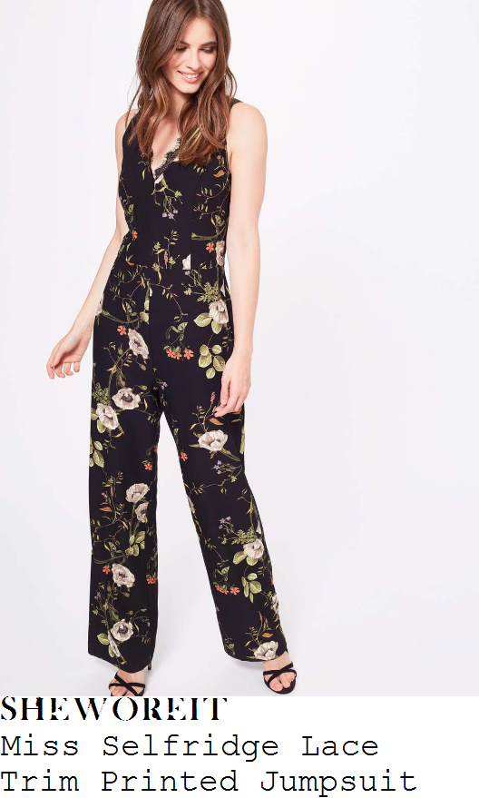 lydia-bright-miss-selfridge-black-green-red-and-pale-grey-floral-print-sleeveless-v-neck-lace-trim-detail-high-waisted-tailored-jumpsuit