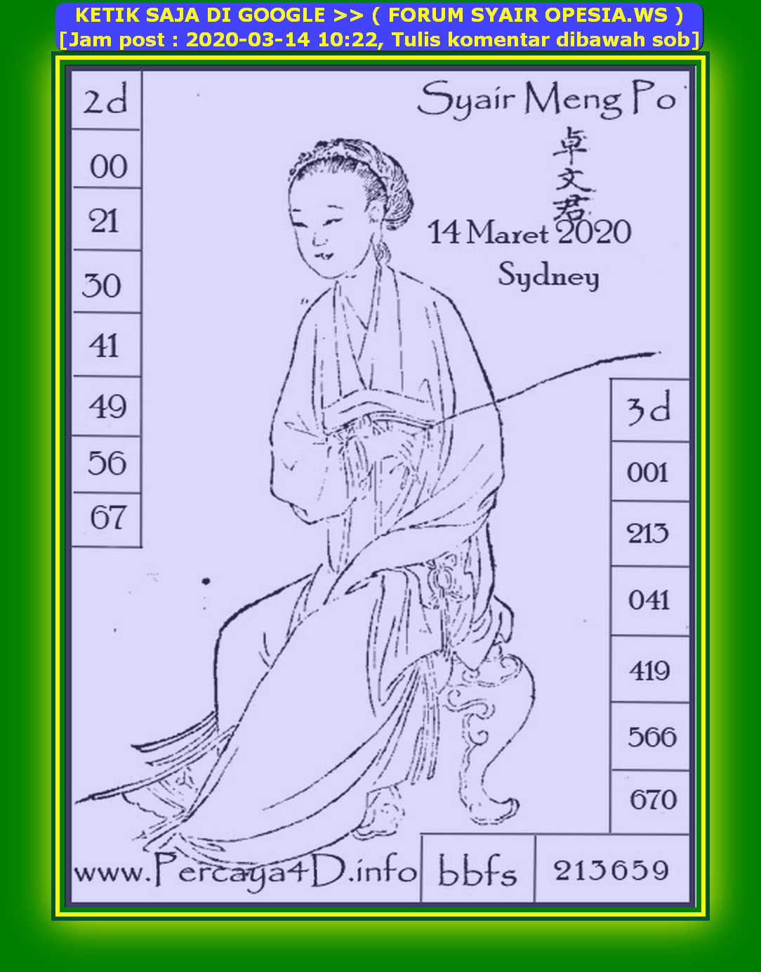 1 New Message Kode Syair Sydney 14 Maret 2020 Forum Syair Togel Hongkong Singapura Sydney