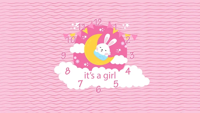 Beautiful Baby Girl Clock Free Animated Clock Screensaver.