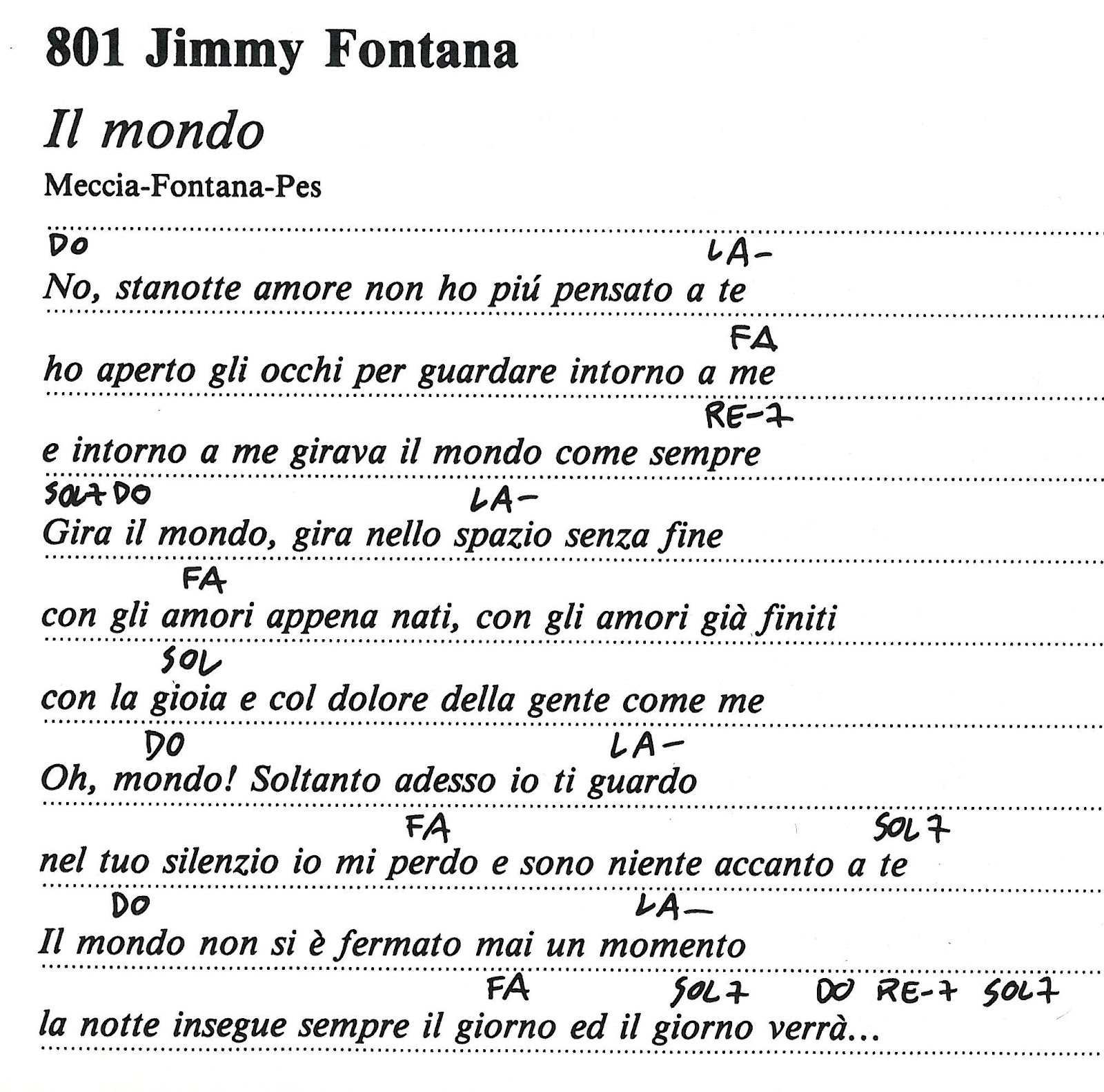 BODI SONČEK 24 IL MONDO (Jimmy Fontana)