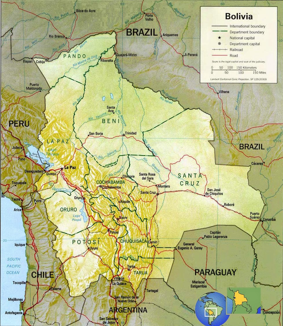 Bolívia | Mapas Geográficos da Bolívia