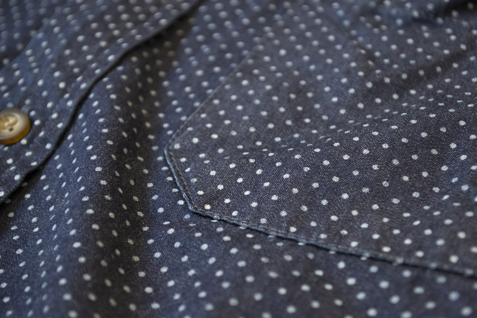 Review camisa Old Ridel en chambray con topos.