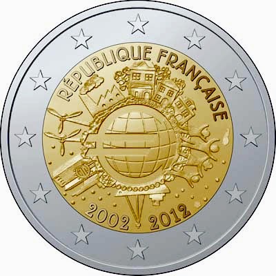 2 Euro Commemorative Coins France 2012, Ten years of Euro cash