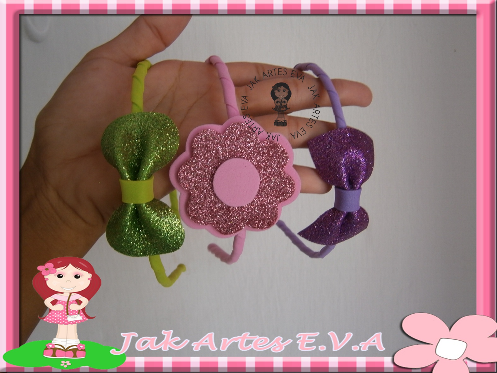 Jak Artes E.V.A Tiaras Decoradas com EVA Gliter