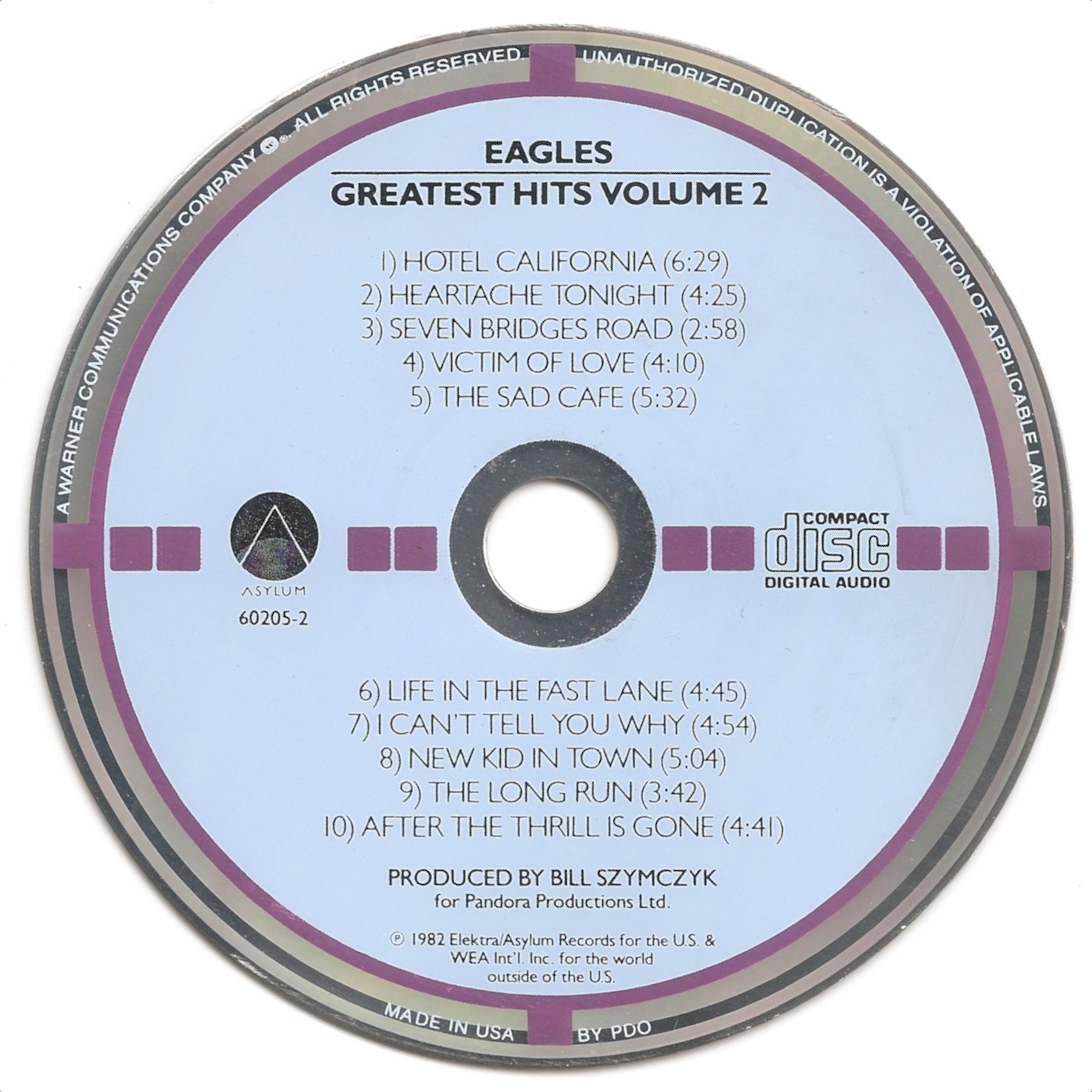 Greatest Hits Of The Eagles Backstage Karaoke CDG Disc - CD