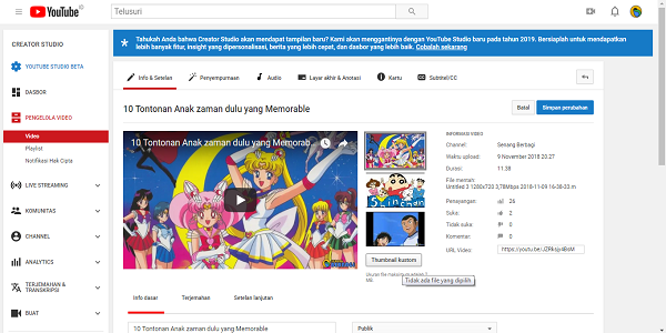 Cara Mengatasi Tidak dapat Membuat thumbnail video kustom di Youtube