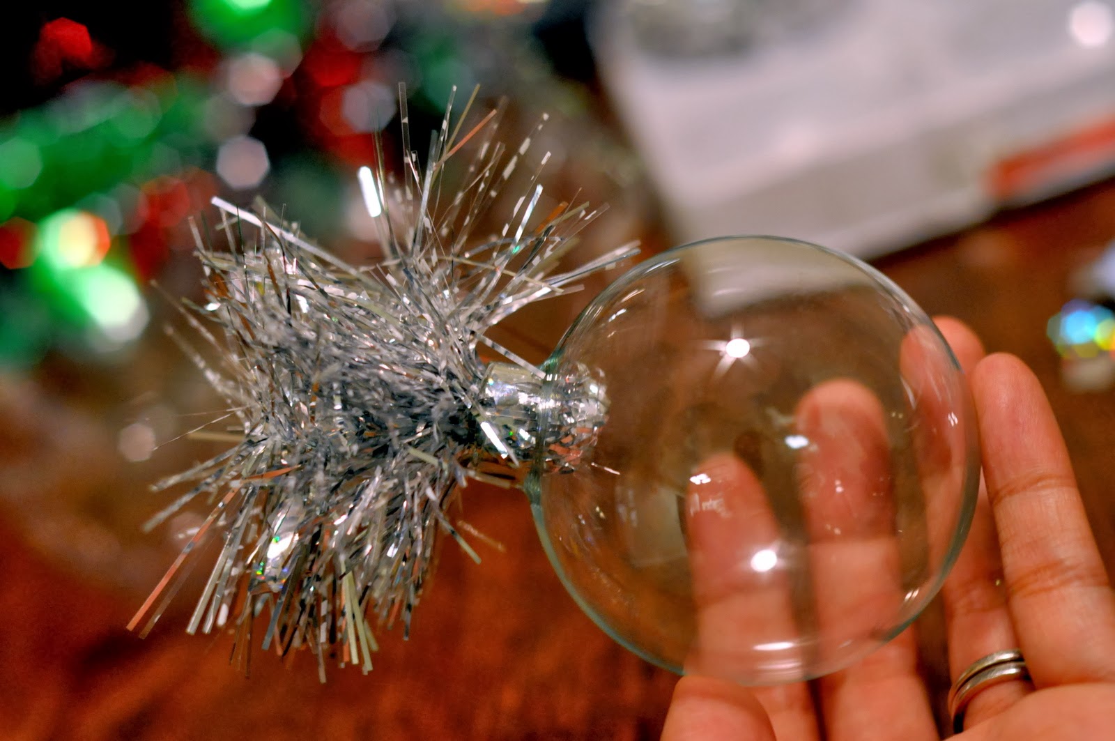 On the Side How to Make DIY Tinsel Christmas Ornaments