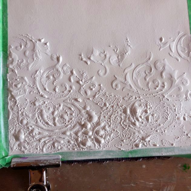 Creative days Textured gesso and stamping.