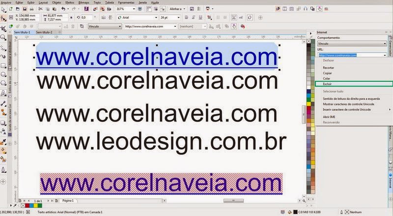 Ajustar Texto Ao Caminho Corel X7 Coreldraw X7 Como Configurar O Hyperlink Automatico Ao Digitar E
