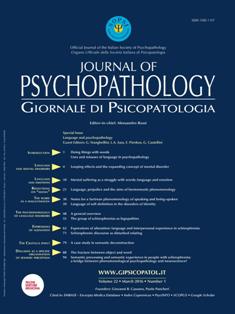 JOP Journal Of Psychopathology 2016-01 - Marzo 2016 | ISSN 1592-1107 | TRUE PDF | Trimestrale | Professionisti | Medicina | Psichiatria
JOP Journal Of Psychopathology is the official journal of the Italian Society of Psychopathology. The Journal provides files online published since 1999.