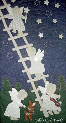 Angel quilt wall hanging - Angels on the stairs