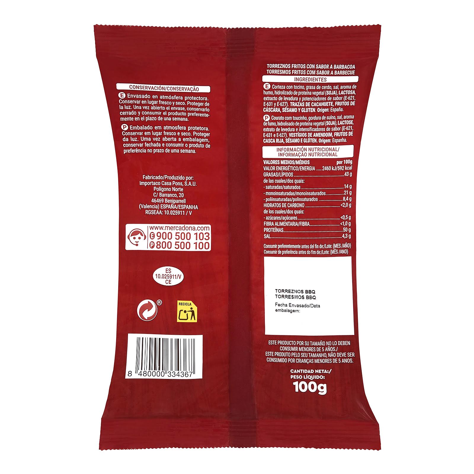 Leche desnatada mercadona valor nutricional
