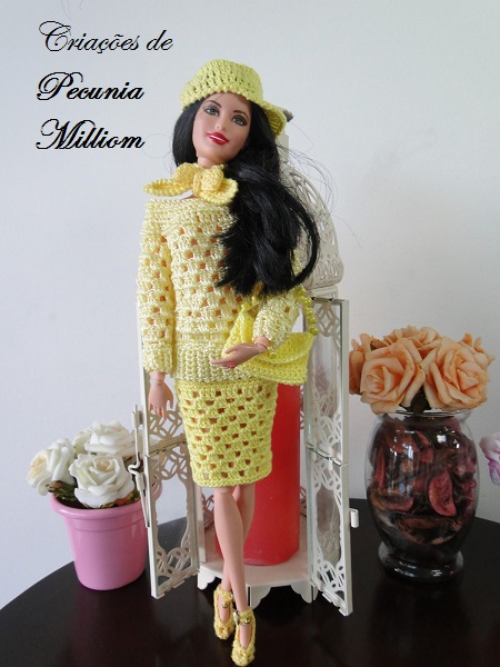 Roupa de crochê para Barbie criada por Pecunia MM Roupa de crochê para Barbie criada por Pecunia MM