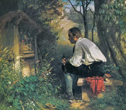 The bee friend, a painting by Hans Thoma (1839–1924)