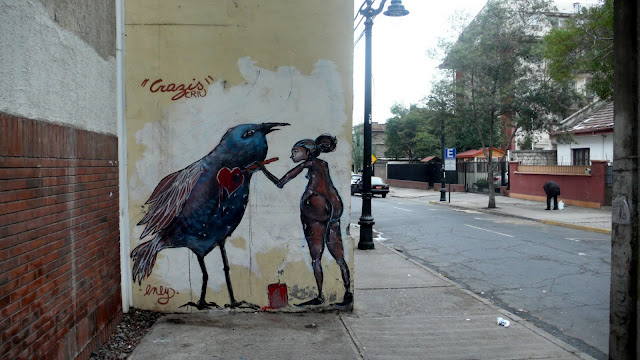 eney graffiti street art in bellavista and patronato, santiago de chile