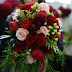 Cranberry and Dusty Pink Wedding Flowers