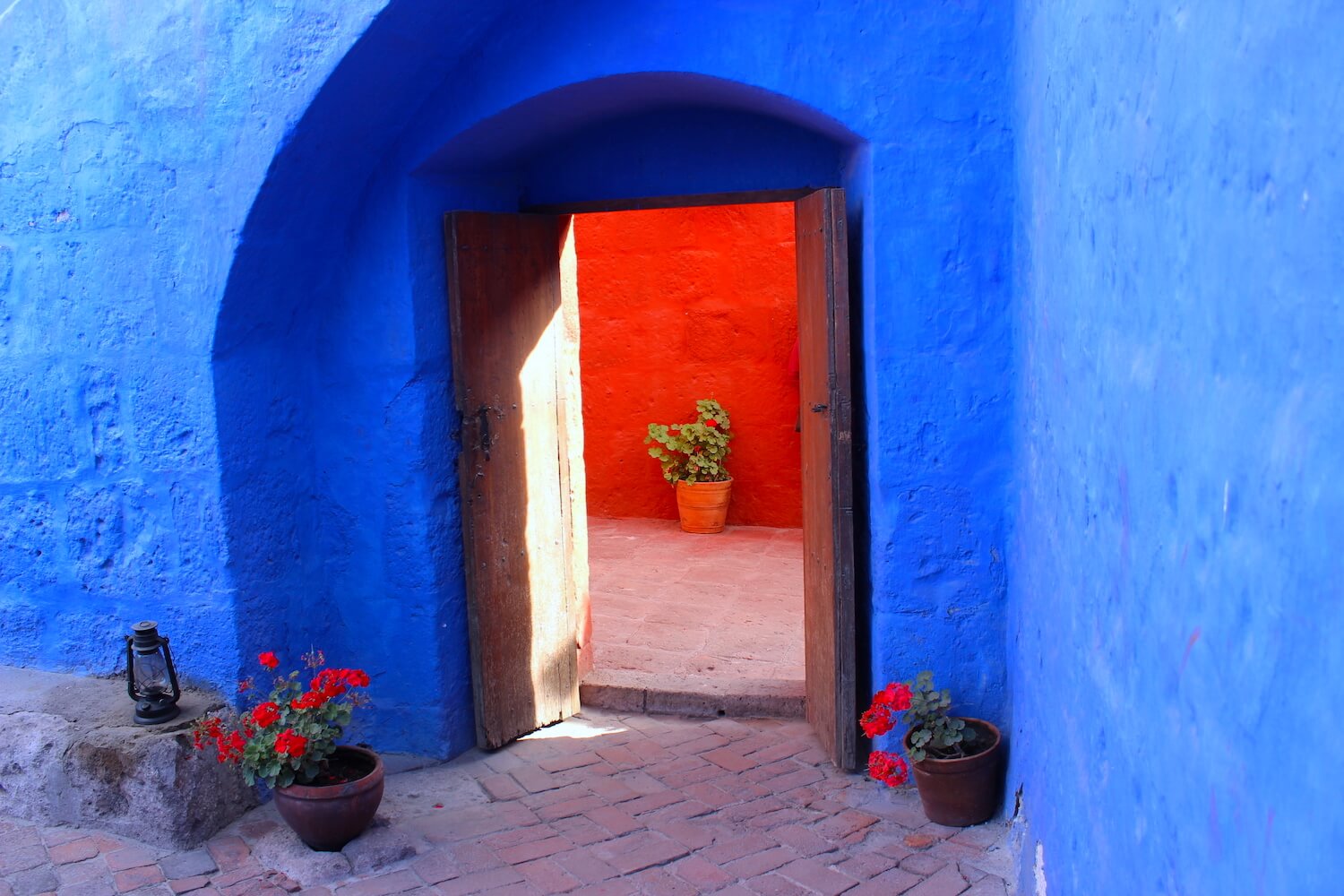 monastery of santa catalina blue wall