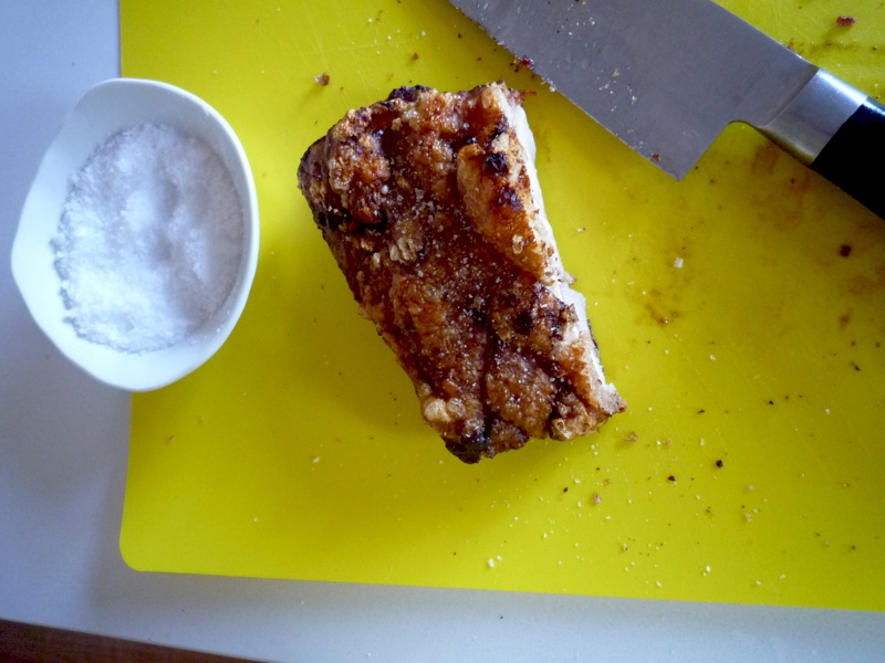 {Crispy Pork Belly + Apple & Fennel Coleslaw}