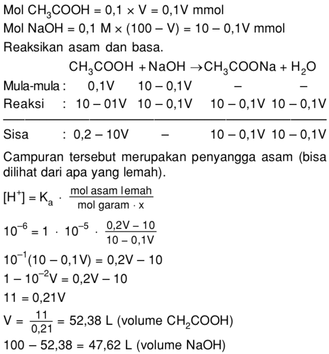Hitunglah Volume Larutan Untuk Membuat 100 Ml Larutan