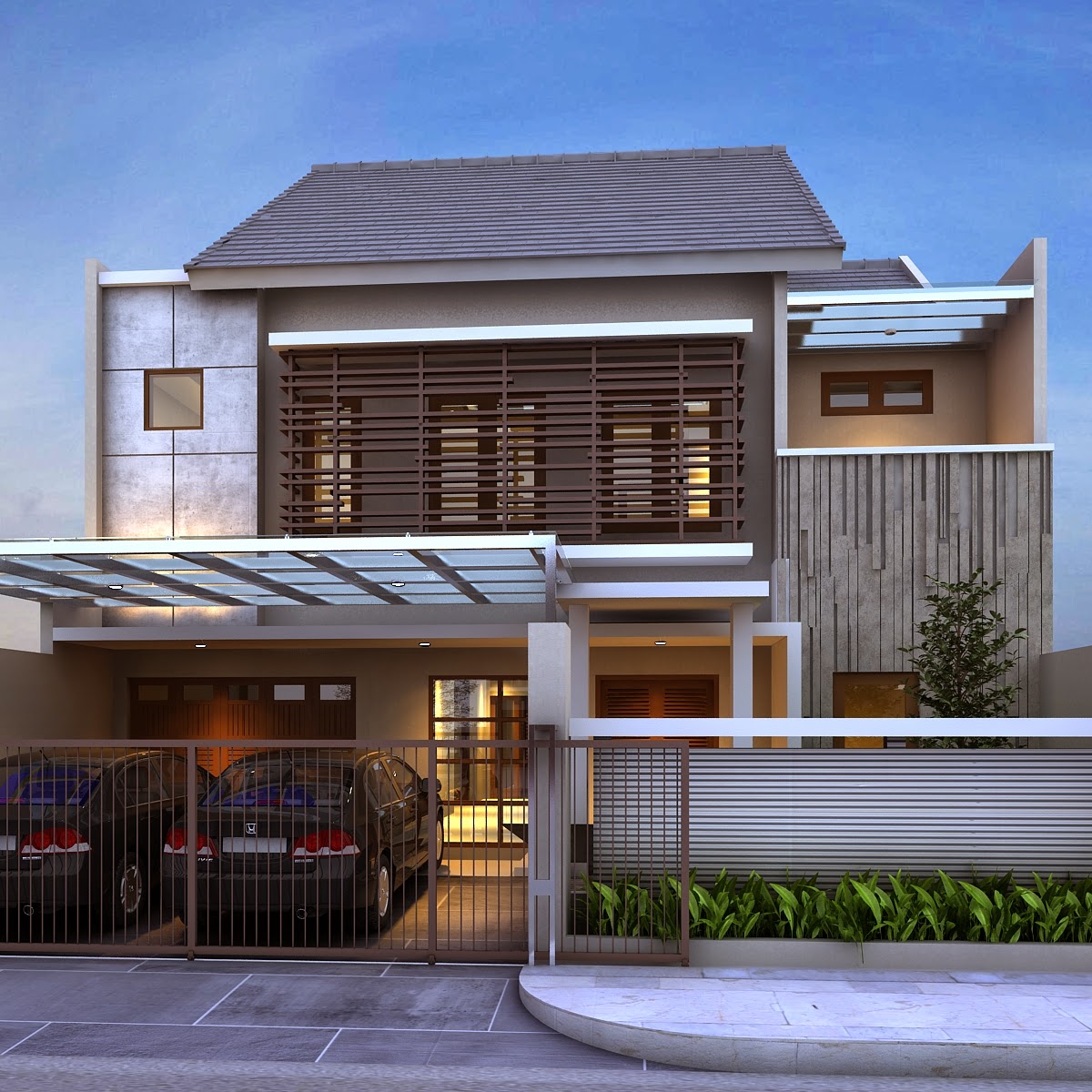 Desain Rumah Minimalis Modern 2 Lantai Mezzanine