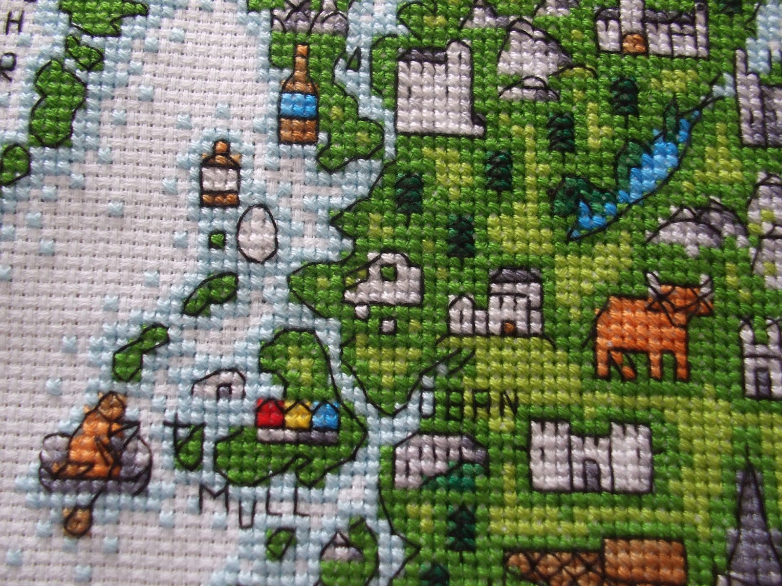 Cross Stitch A to Z UK map / map of the British Isles Cross Stitcher 345