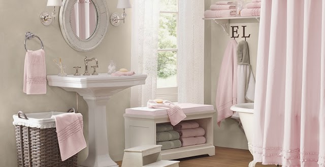 Baños en rosa y gris - Colores en Casa