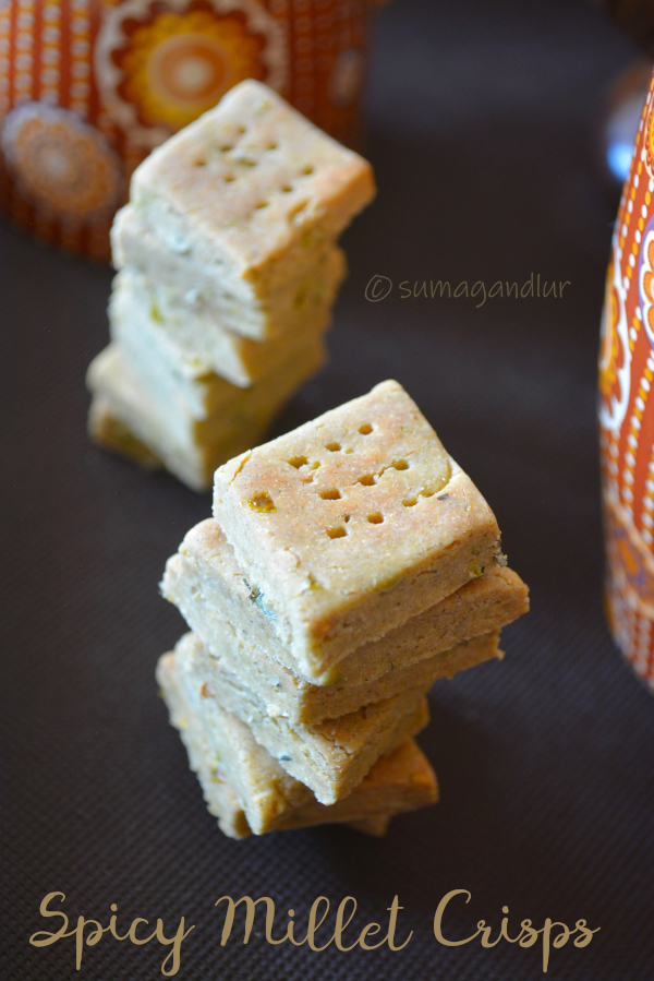 Veggie Platter Spicy Bajra Biscuits / Spicy Millet Flour Cookies