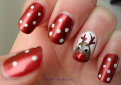 christmas nail nails designs bow per di unas navidad natale reindeer polished noel na con immagini grazia concorso blogger want