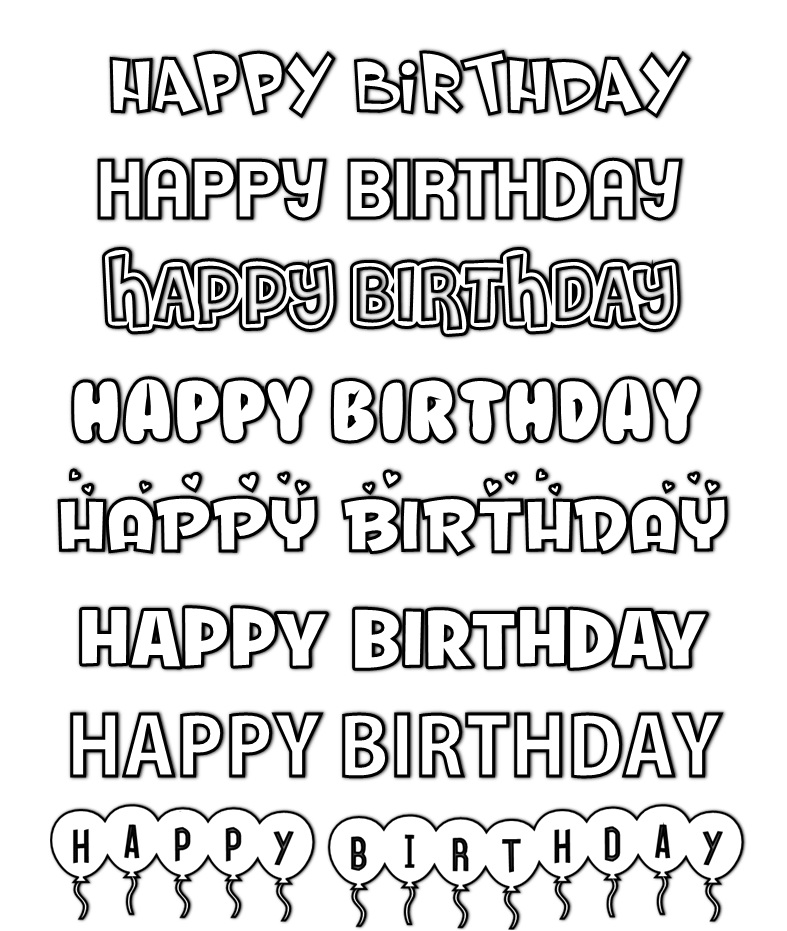 Printable Happy Birthday Font - Printable Word Searches