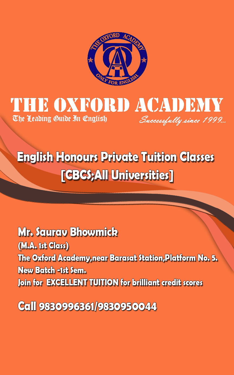 The Oxford Academy ENGLISH HONOURS PRIVATE TUITION CBCS SYLLABUS