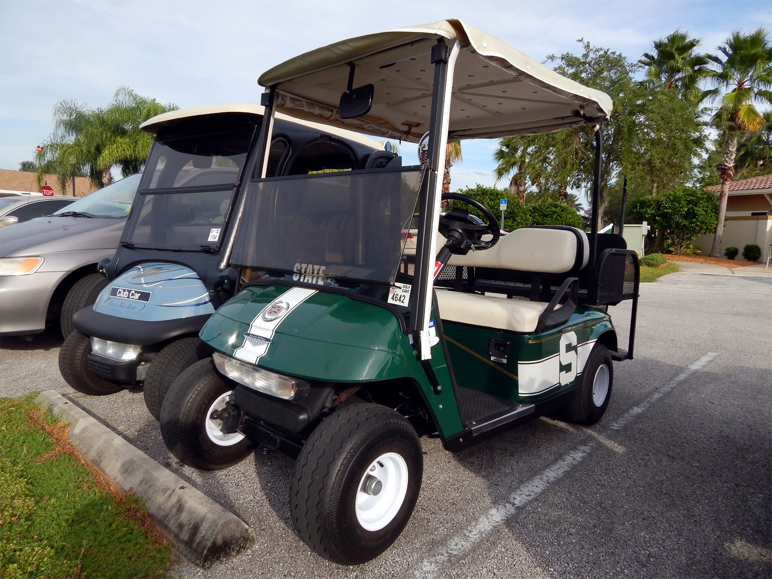 Michigan State Spartan EZGO customized golf cart, Sun City Center, FL