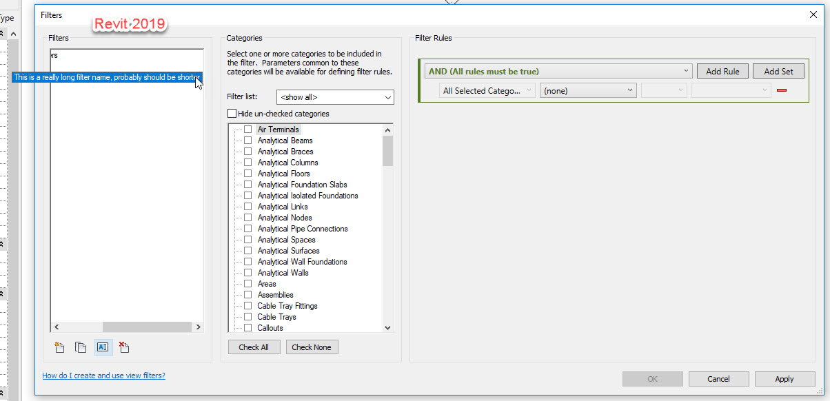 Revit OpEd Filter Dialog and Reading a Long Filter Name