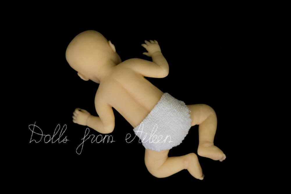 OOAK Hand Sculpted Mini Sleeping Baby Boy Doll