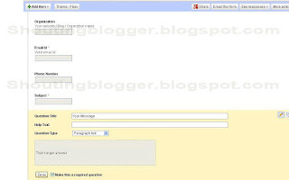 Add contact us Form blogger