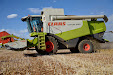 Claas Lexion 540. Harvesting thistles