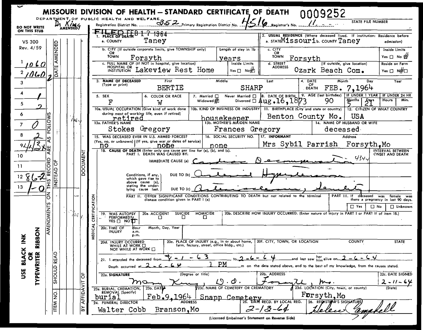 My Ancestors Along the Ohio Sympathy Saturday Passing of Bertie