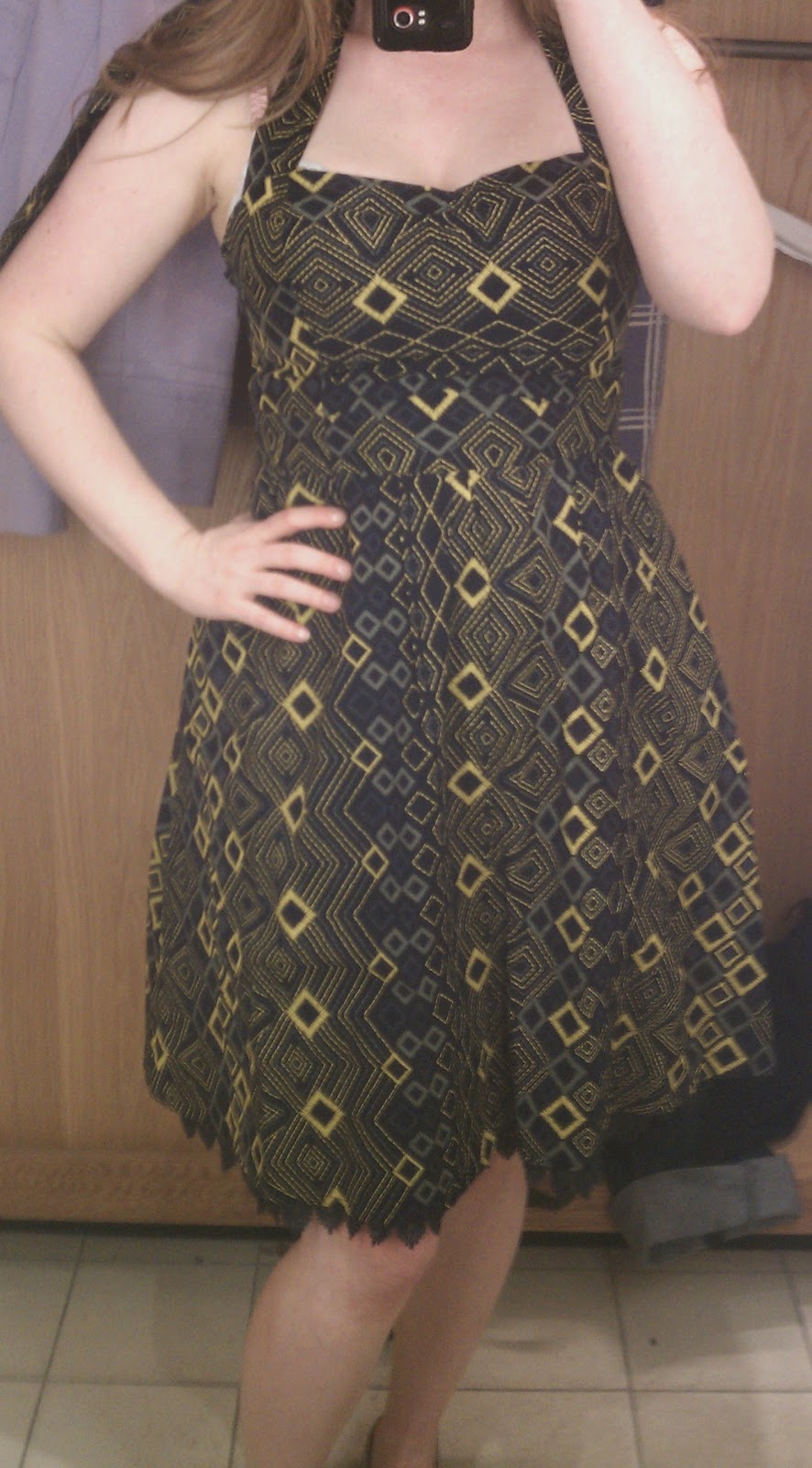 the delightful find anthropologie rhythmic repetition dress fitting review
