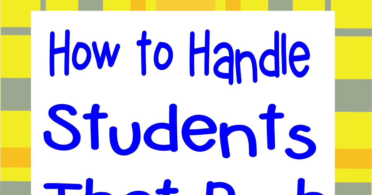 Literacy & Math Ideas How to Handle Students that Push Buttons