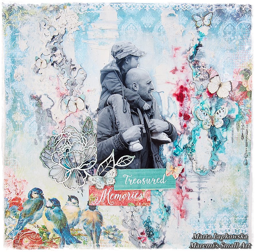 Marta Lapkowska Mixed media background TUTORIAL