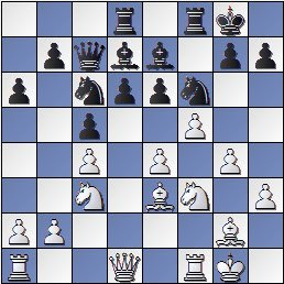 Partida de ajedrez Sanz-Pomar, Lugo 1955, posición después de 14.f5