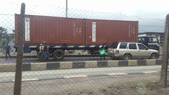 containers lagos roads
