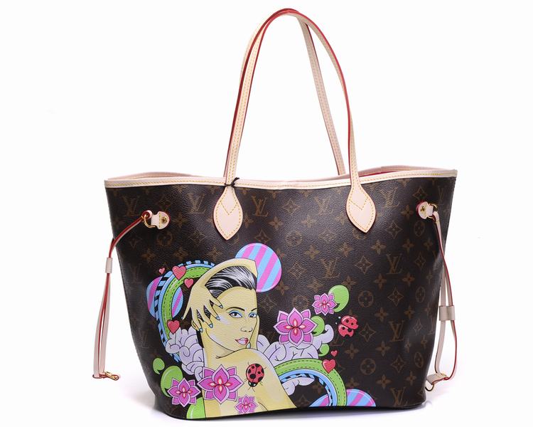 Louis Vuitton M98789 Monogram Canvas Neverfull MM Graffiti Girly Handbag