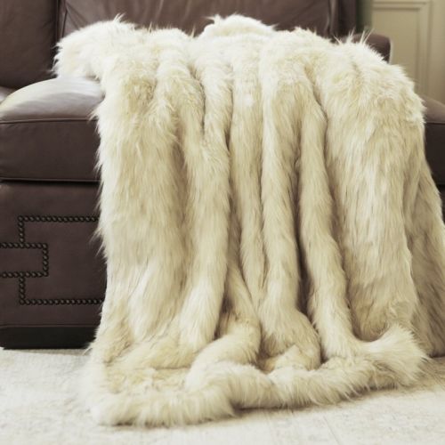 Iced Fox Faux Fur Throw Blanket